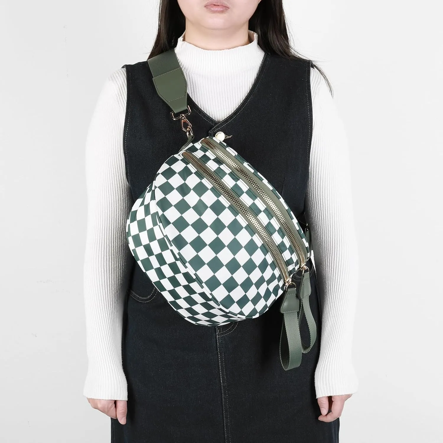 Checkered Crossbody Bag Bum Bags for Women Checkered Purse Checkerboard Purse Checkered Fanny Pack