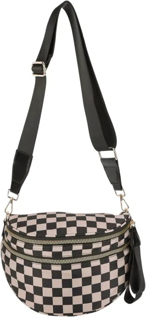 Checkered Crossbody Bag Bum Bags for Women Checkered Purse Checkerboard Purse Checkered Fanny Pack