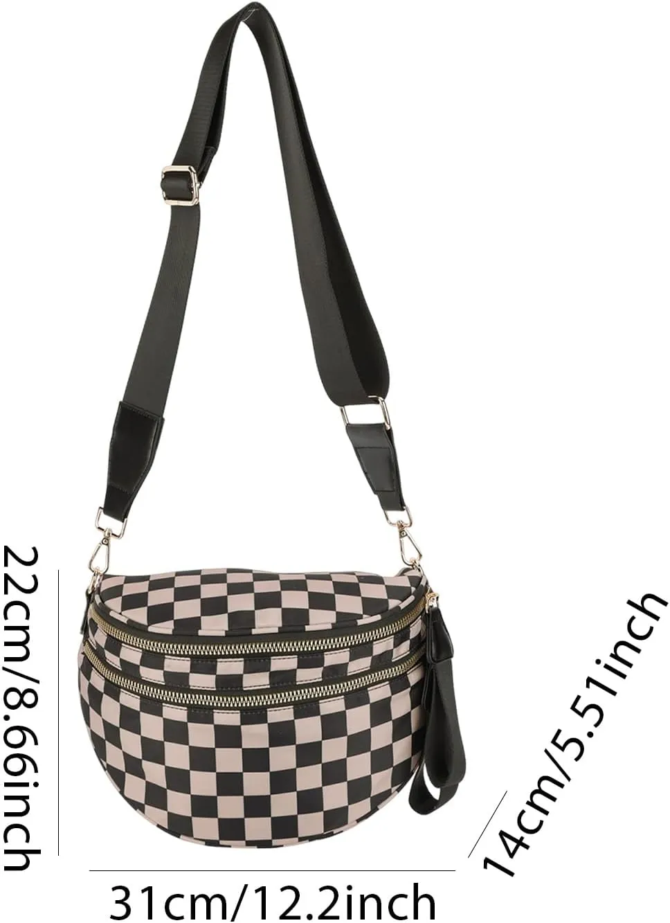 Checkered Crossbody Bag Bum Bags for Women Checkered Purse Checkerboard Purse Checkered Fanny Pack