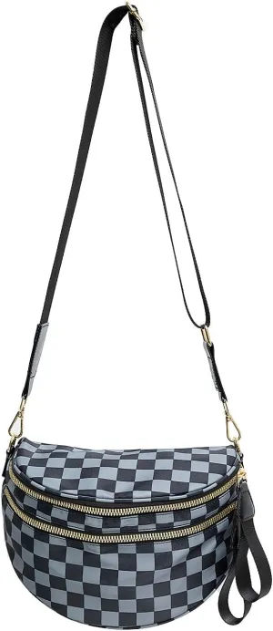 Checkered Crossbody Bag Bum Bags for Women Checkered Purse Checkerboard Purse Checkered Fanny Pack
