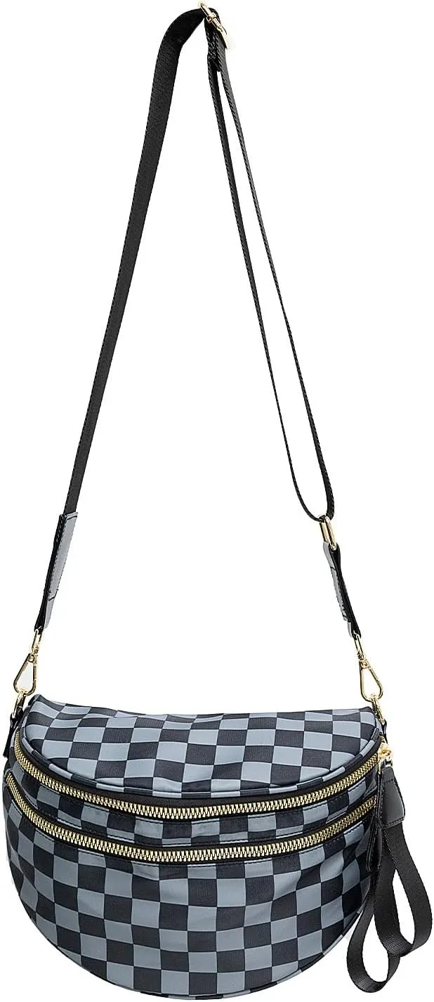 Checkered Crossbody Bag Bum Bags for Women Checkered Purse Checkerboard Purse Checkered Fanny Pack