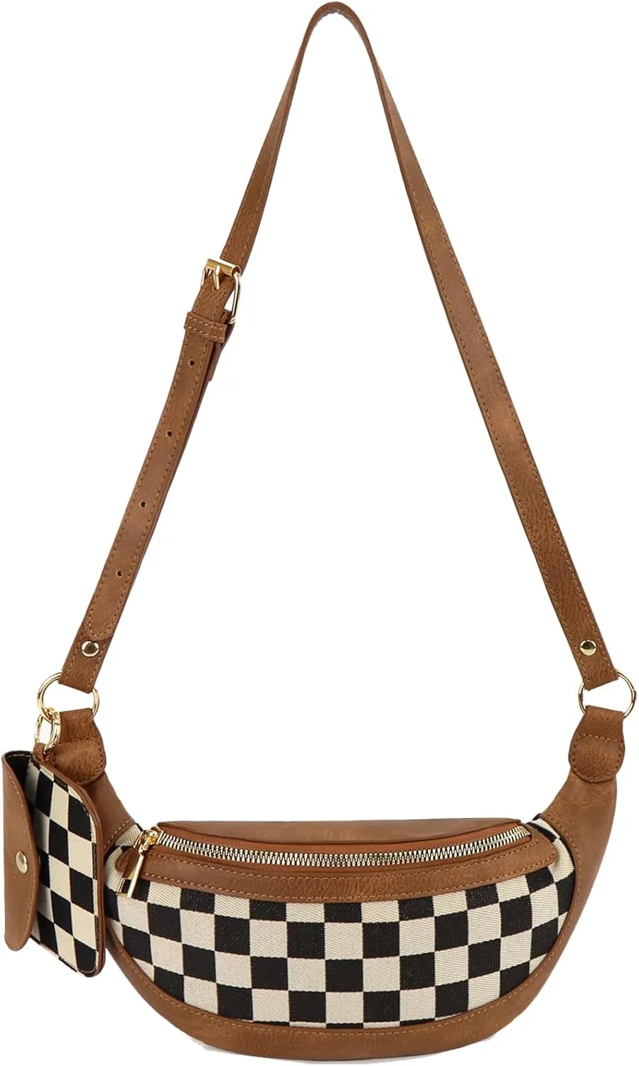 Checkered Crossbody Bag Bum Bags for Women Checkered Purse Plaid Womens Cross Body Purses Checkerboard Fanny Pack