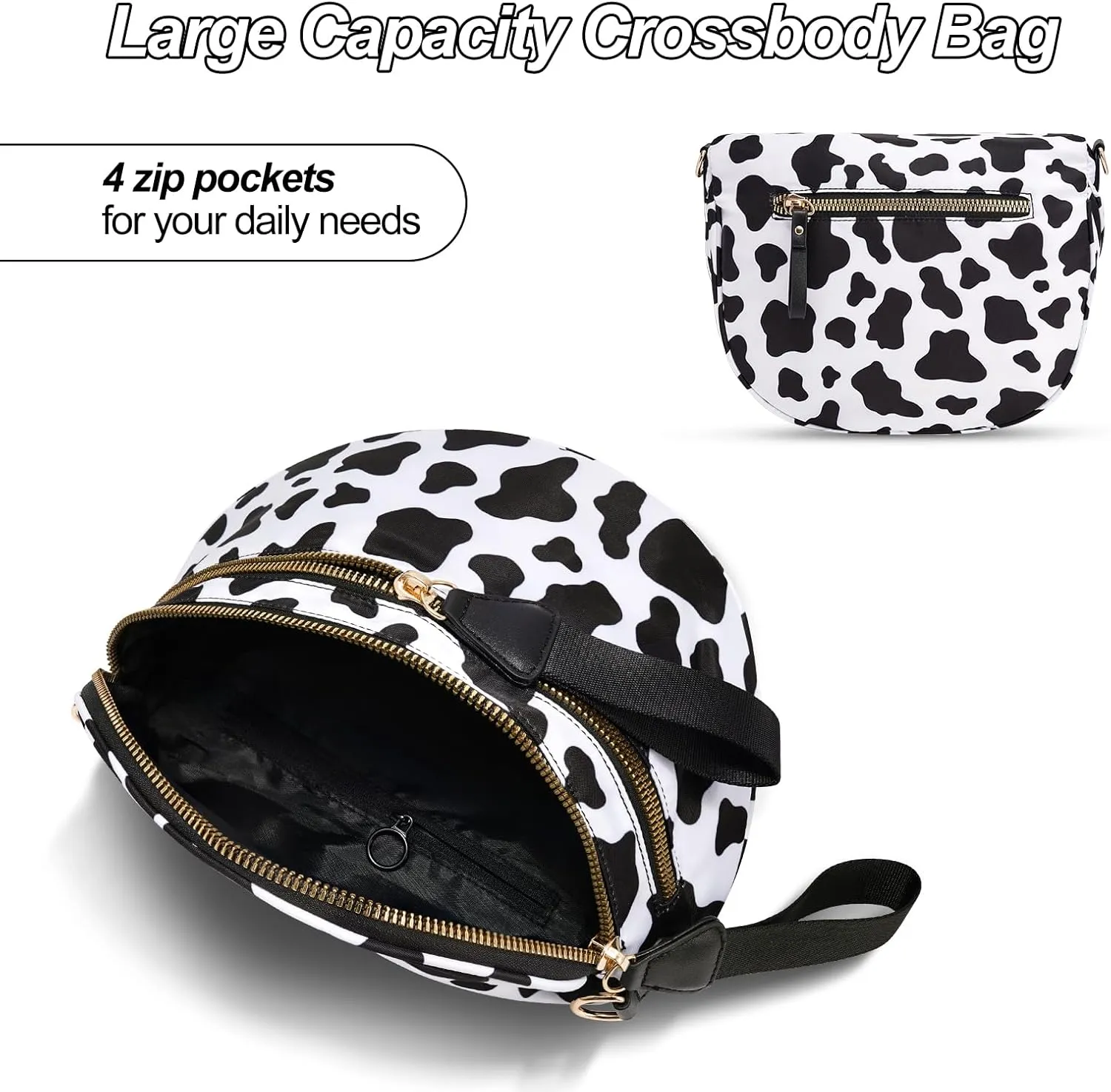 Checkered Crossbody Bag,Nylon Bum Bags for Women Crossbody,Spacious Sling Bag Purse Fanny Packs with Shoulder Strap
