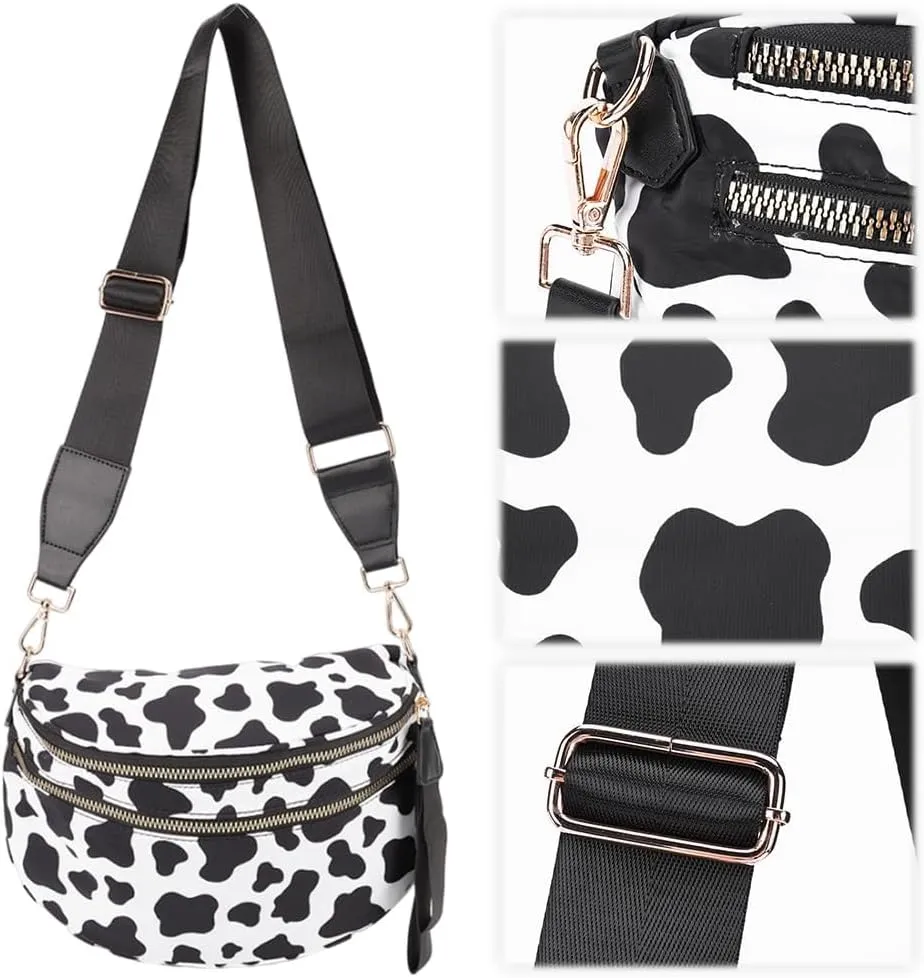 Checkered Crossbody Bum Bags for Women Nylon Checkered Purse Checkerboard Fanny Pack