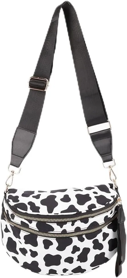 Checkered Crossbody Bum Bags for Women Nylon Checkered Purse Checkerboard Fanny Pack