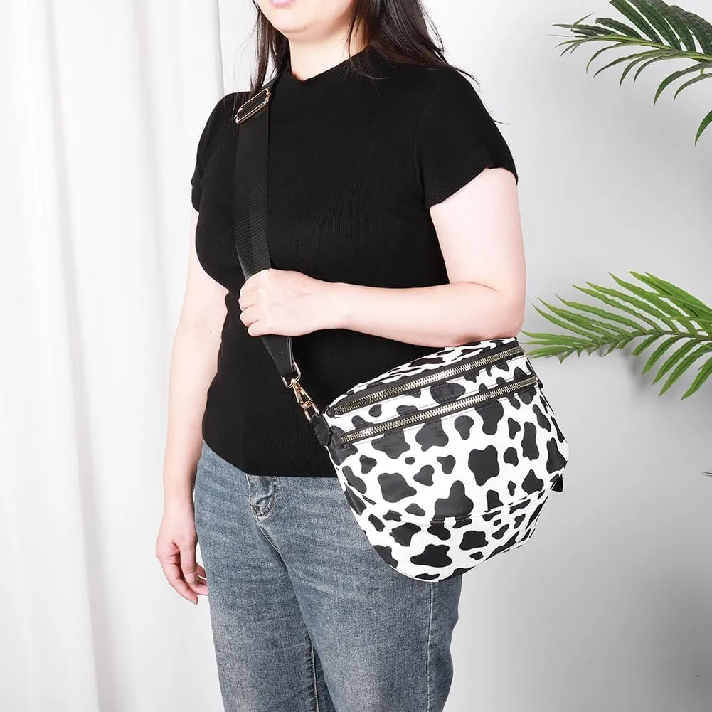 Checkered Crossbody Bum Bags for Women Nylon Checkered Purse Checkerboard Fanny Pack