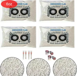 Checkered Flag Tire Balancing Beads 6oz Bags Set of 4 Bags, Tire Beads for use in Semi, Truck, Off Road Vehicle Trailer Wheels