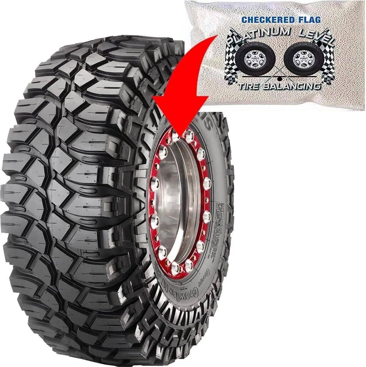 Checkered Flag Tire Beads Tire Balancing Beads, (6) 6oz Bags, 36oz Set, Suitable for Off Road, Motorcycles, Semis, Trucks, 4x4 Trailers Efficient Wheels & Tire Balancer, Long-Lasting Durability
