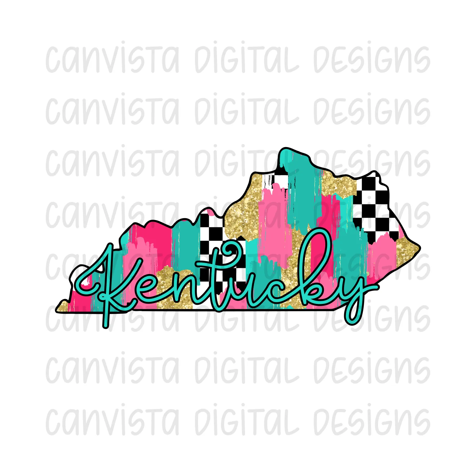Checkered Kentucky PNG File - Digital Design