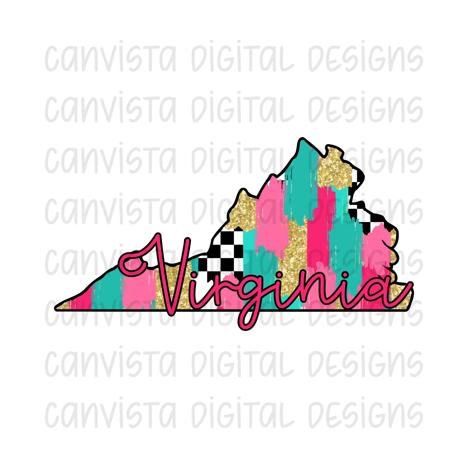 Checkered Virginia PNG File - Digital Design
