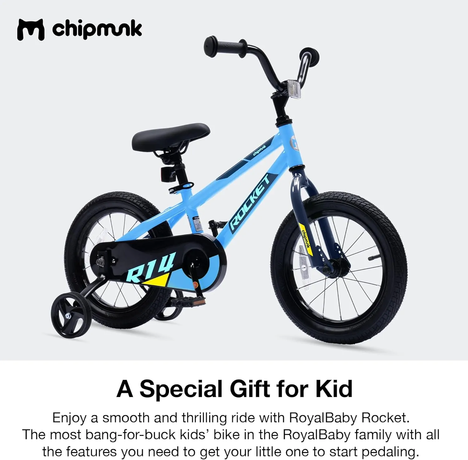 Chipmunk Kids Bike Toddlers 12 14 16 18 Inch Wheel Bicycle Beginners Boys Girls Ages 3-11 Years, Multiple Color Options