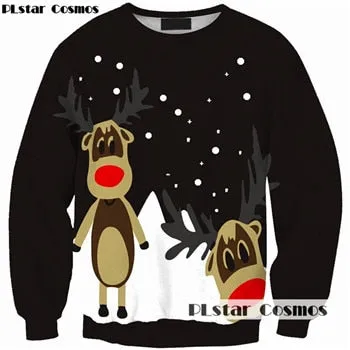 Christmas hat Hip Hop 3d Print  Jumper Pullover