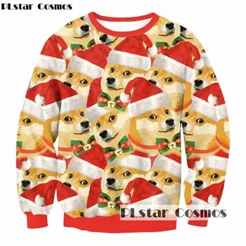 Christmas hat Hip Hop 3d Print  Jumper Pullover