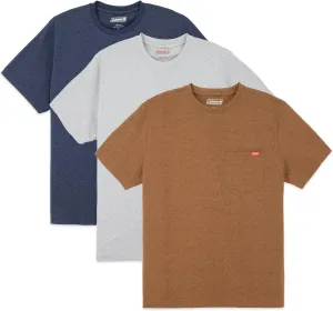 Coleman Mens Workwear Performance Short Sleeve Cotton T-Shirts Multi Color 3-Pack