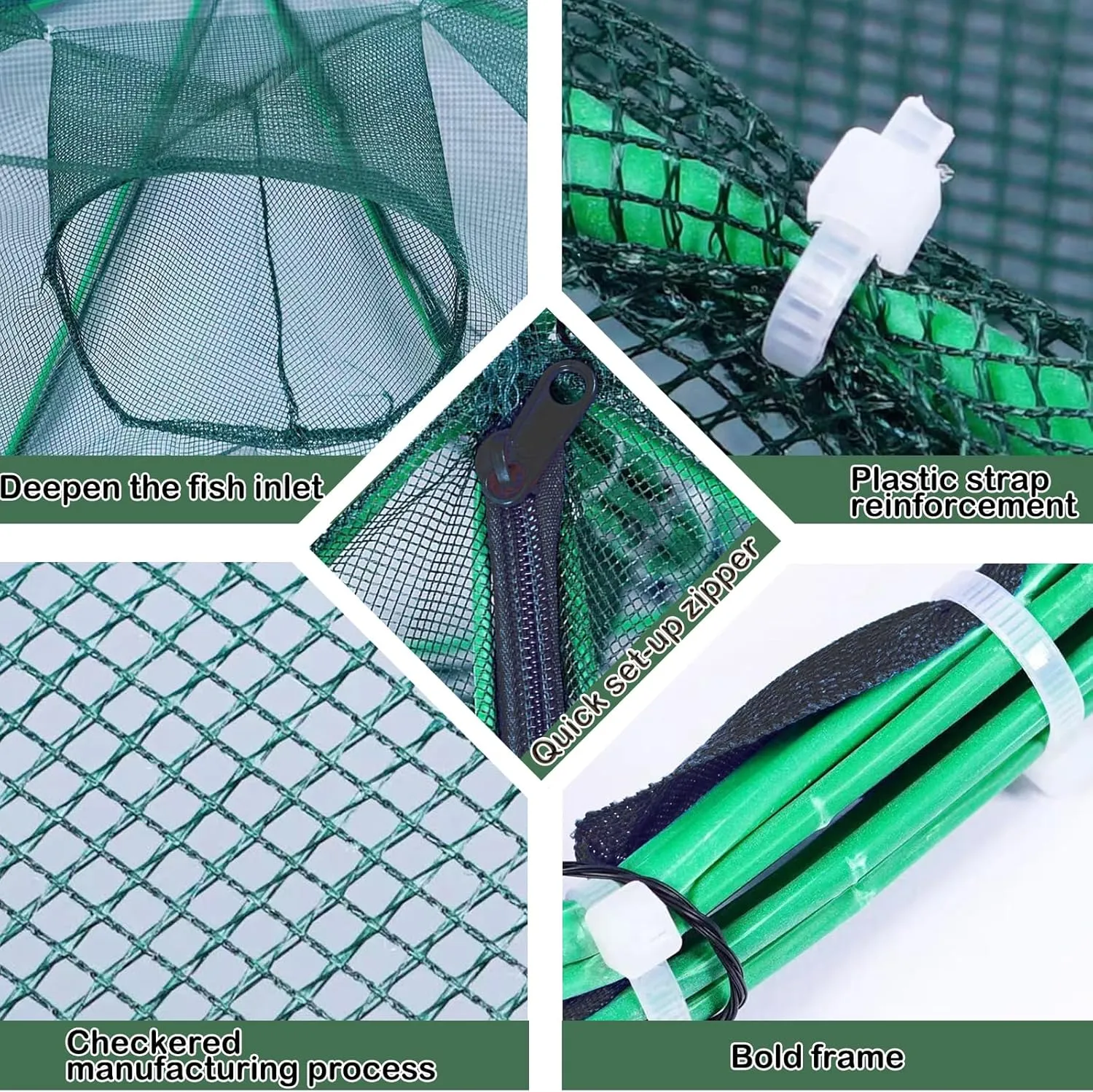 Collapsible Fishing Bait Minnow Trap - Durable Fish Trap Net for Minnow, Crab, Crayfish, Shrimp Fish Trap Net - Designed for Minnows and Beyond
