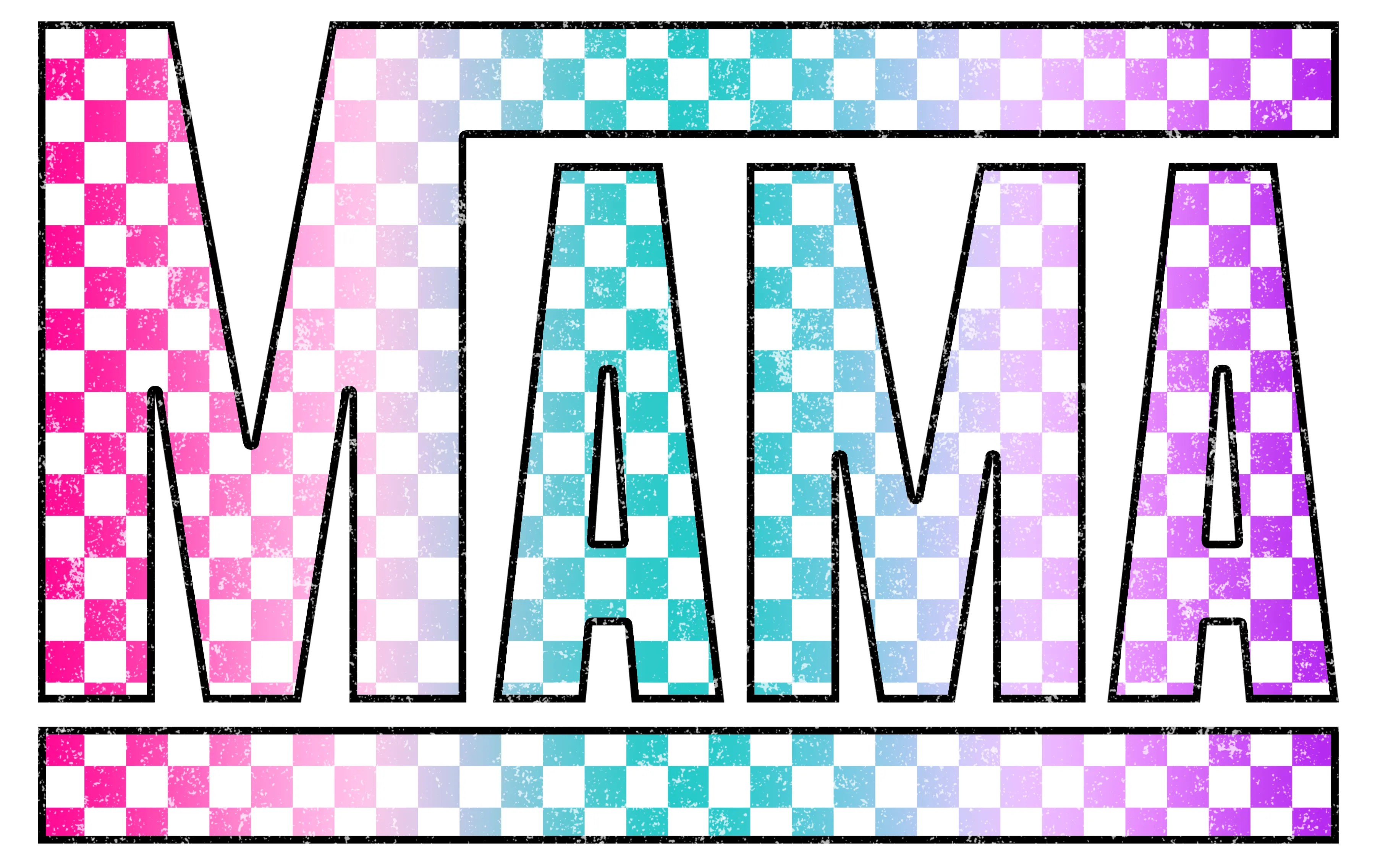 Color Checkered Mama DTF (direct-to-film) Transfer