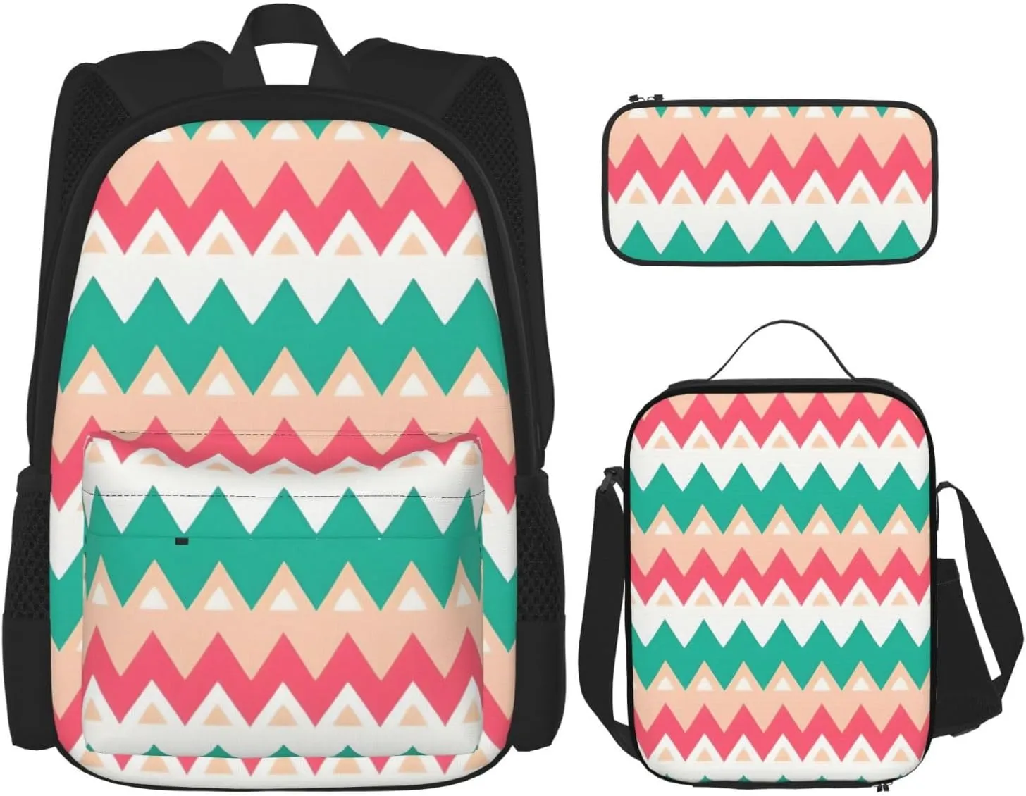Colour Curve Ripple Chartbackpack 3 Piece Set, Duffel Bag, Casual Backpack, Girls Boys Backpack For Hiking, School