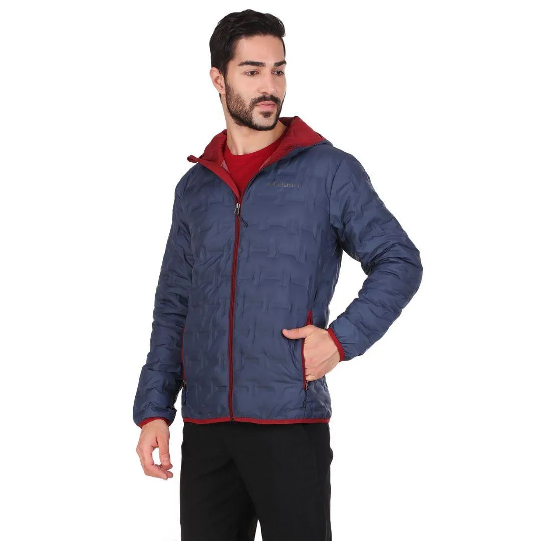 Columbia Men Navy Blue Delta Ridge Down Hooded Jacket