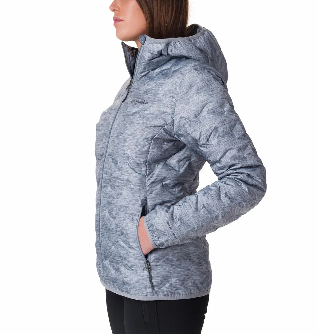 Columbia Women Grey Delta Ridge Down Hooded Jacket