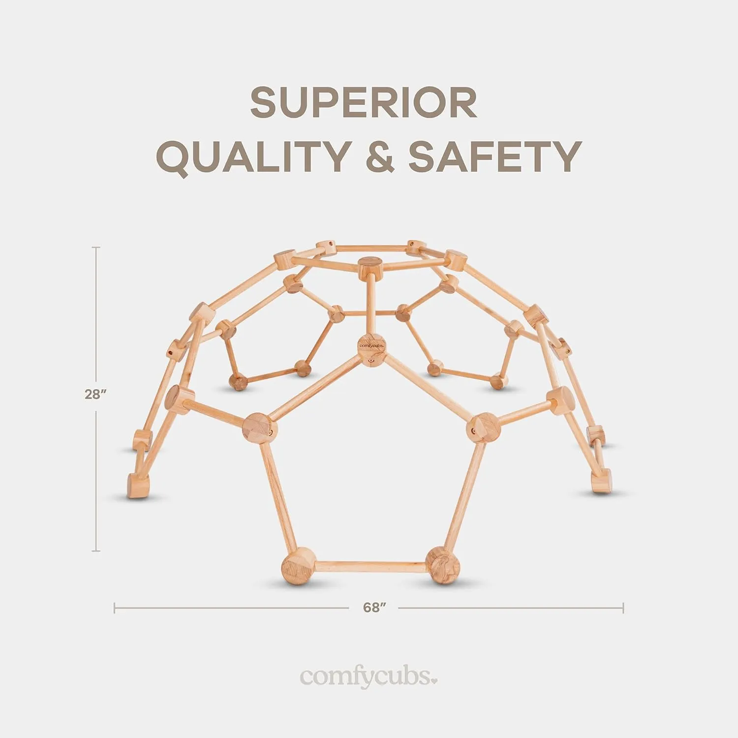 Comfy Cubs Wooden Toddler Play Gym for 3-6 Years Old - Montessori Climber for Kids - Safe Climbing Toy Support up to 120 lbs - Easy to Assemble Kids Climber for Active Play - Natural Wood