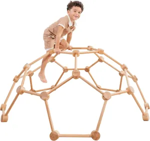 Comfy Cubs Wooden Toddler Play Gym for 3-6 Years Old - Montessori Climber for Kids - Safe Climbing Toy Support up to 120 lbs - Easy to Assemble Kids Climber for Active Play - Natural Wood