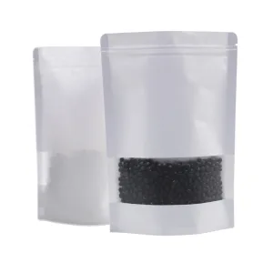 Compact 100 x 150mm   30mm Resealable Zip Lock Stand Up White Kraft Paper Bag