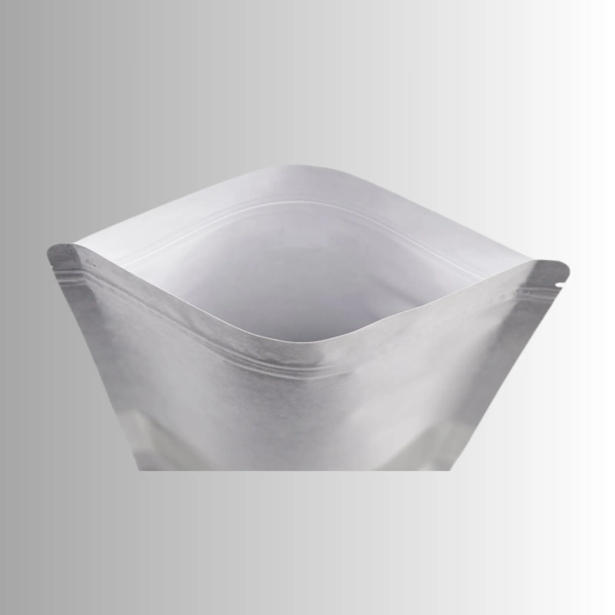 Compact 100 x 150mm   30mm Resealable Zip Lock Stand Up White Kraft Paper Bag