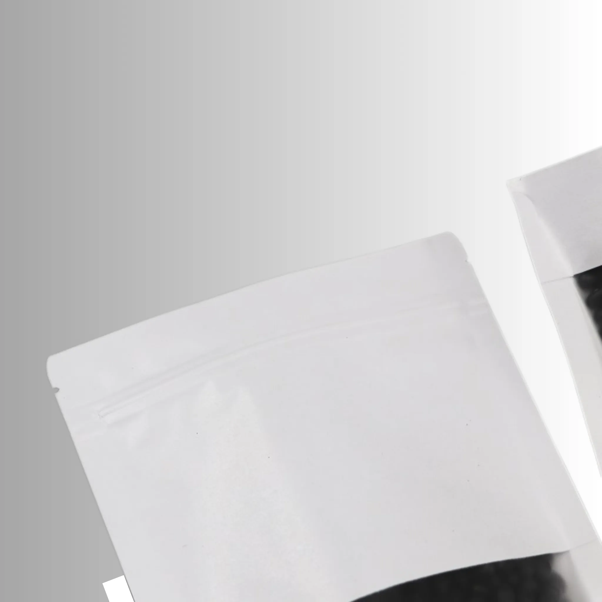 Compact 100 x 150mm   30mm Resealable Zip Lock Stand Up White Kraft Paper Bag