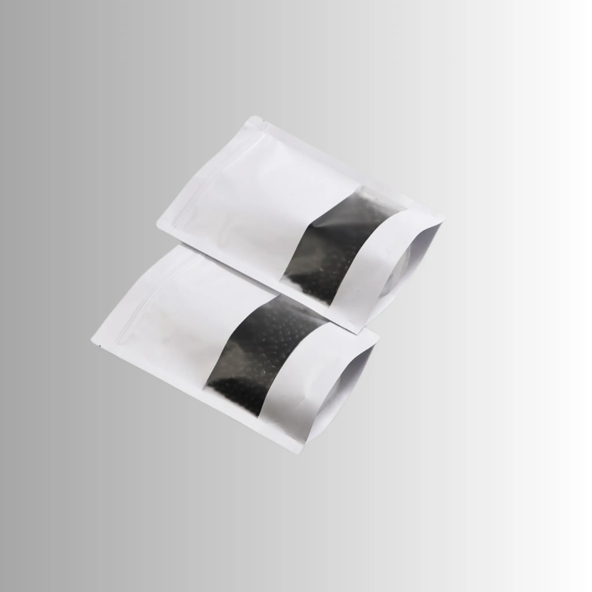 Compact 100 x 150mm   30mm Resealable Zip Lock Stand Up White Kraft Paper Bag