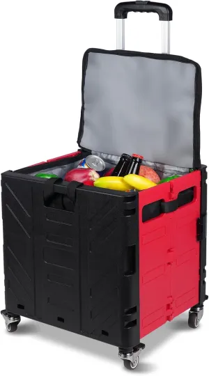 Cooler Bag Wheeled，Large Insulated Rolling Cooler Collapsible Leakproof Portable Hard Framed Ice Packs for Camping Picnic Beach Travel