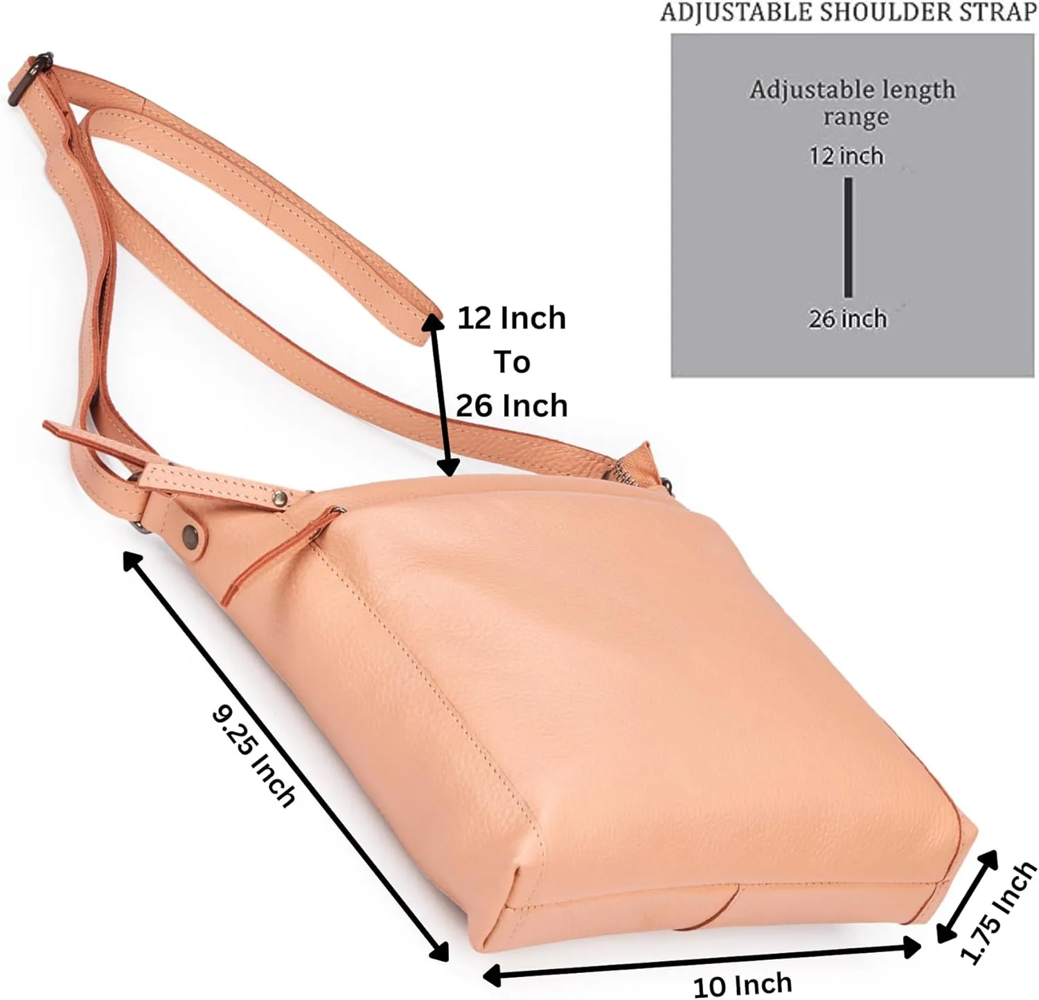 Crossbody Bag for Women Trendy Real Leather Purse Small Soft Pebbled Handbags Crossover Shoulder Pocketbook