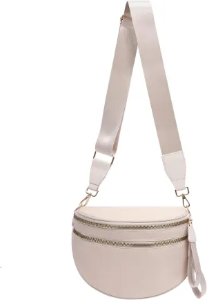 Crossbody Bags Bum Bag for Women Large Sling Bag Purse with Adjustable Strap（Beige）