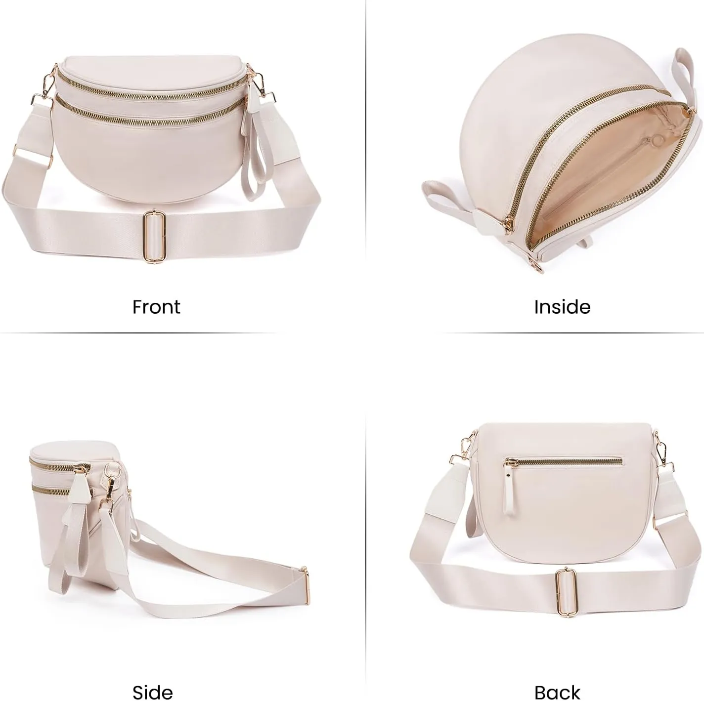 Crossbody Bags Bum Bag for Women Large Sling Bag Purse with Adjustable Strap（Beige）