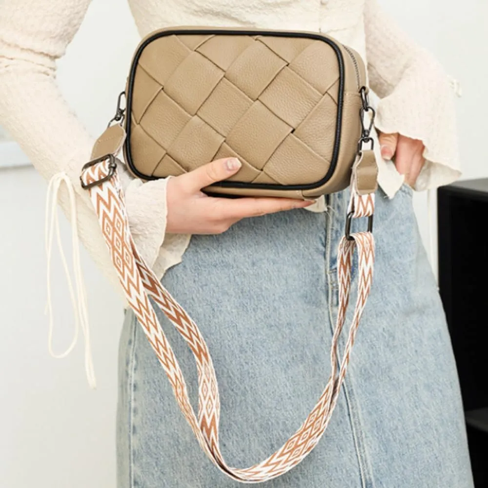 Crossbody Bags for Women Genuine Leather Purses Small Shoulder Handbags for Women Multipurpose Cross Body With Wide Strap