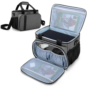 CURMIO Game Console Carrying Case Compatible for Xbox Series X, Portable Carrying Bag with Shoulder Strap for Controllers, Cables, Headsets, Ideal for Game Player, Gray, Patent Pending, Bag Only
