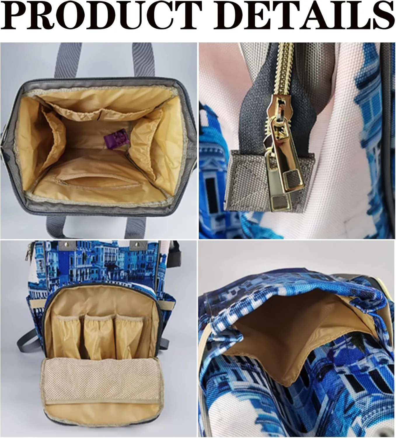 Custom Diaper Bag with Name, Personalized School Bag Christmas Elk Print, Monogram Nappy Backpack with Thermal Pockets for Adults Kids, Large Capacity Waterproof Diaper Bag Xmas Gift