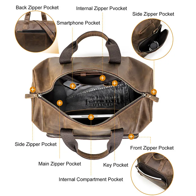 Custom Leather Duffle Bag for Men