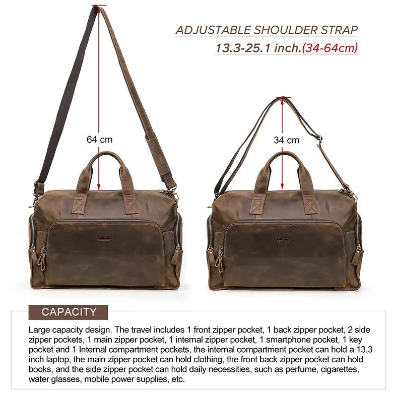 Custom Leather Duffle Bag for Men