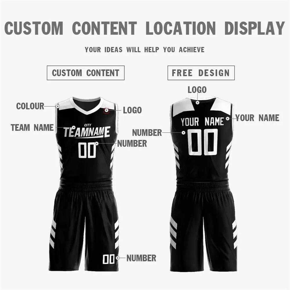 Custom Men Basketball Jersey Set 90s Hip Hop Sportswear Personalized Print Name Number Big Size