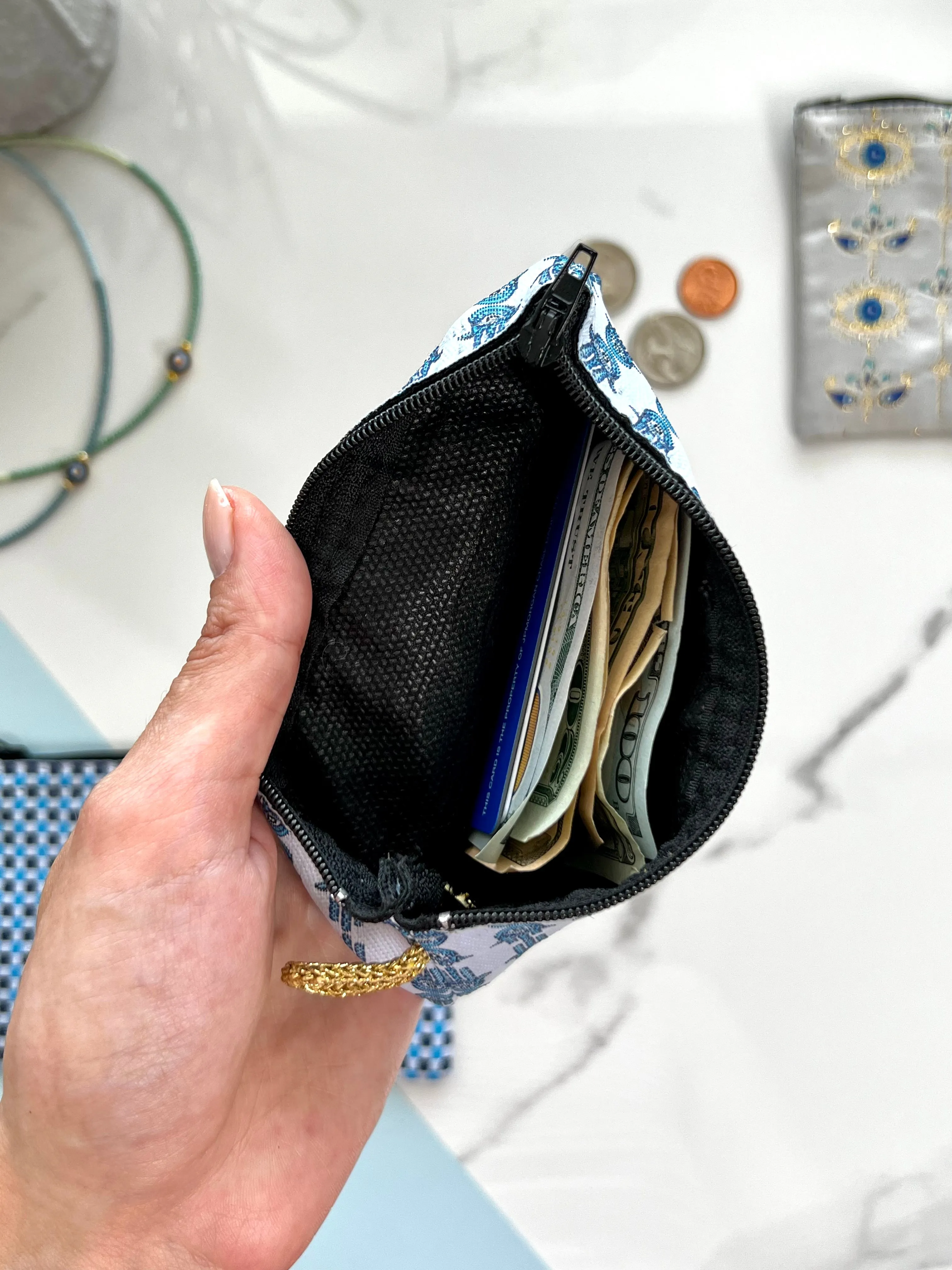 Cute Small Pouch, Fabric Coin Purse, Evil Eye Coin Purse