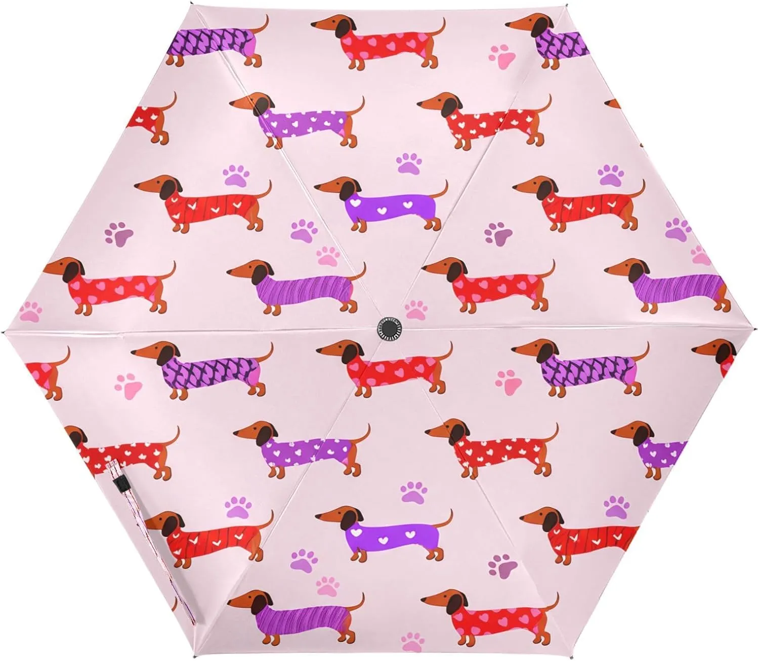Dachshunds Windproof Umbrella Auto Open Folding Umbrella, 6 Ribs Reverse Umbrella for Travel Golf Rain