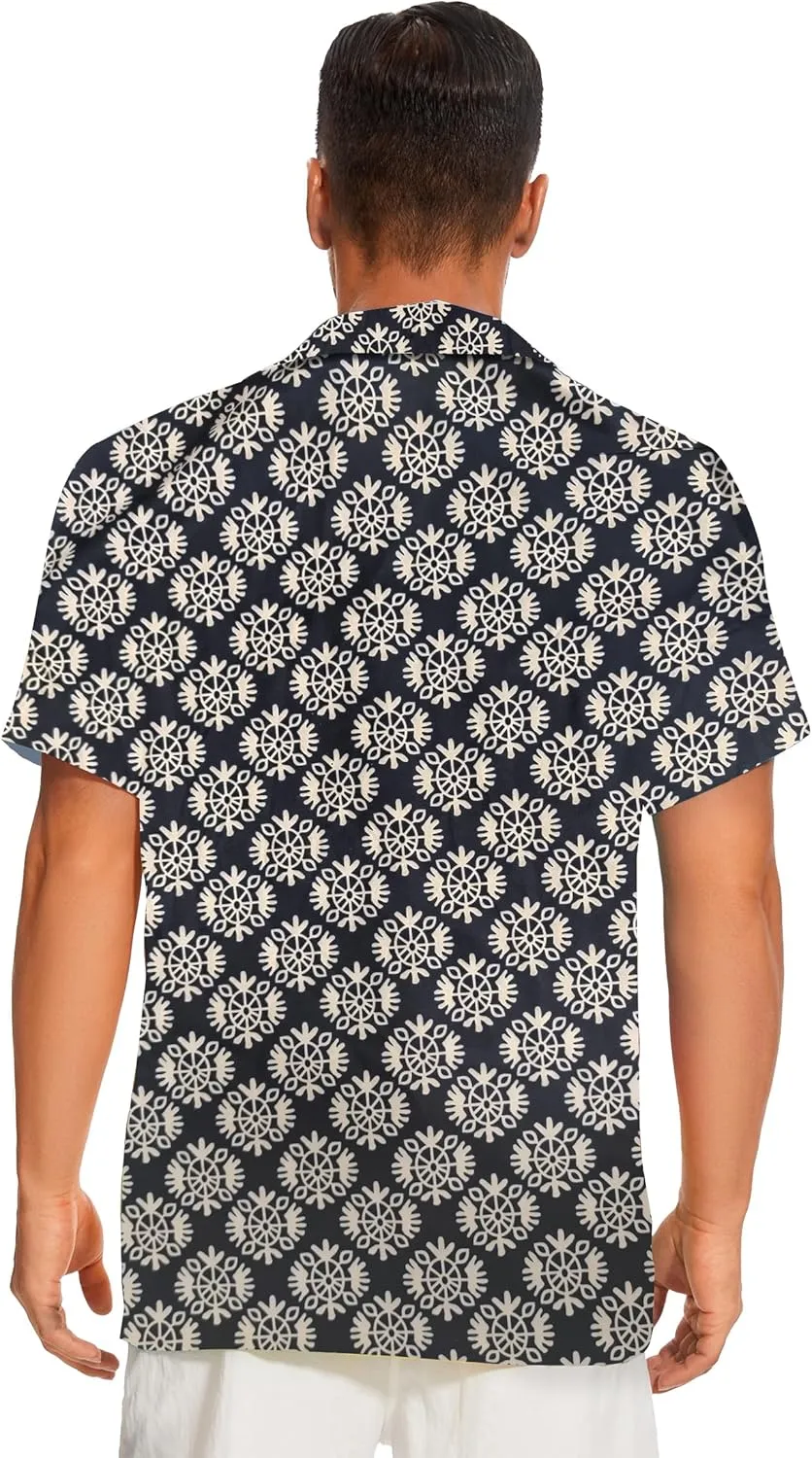 Demoking Vintage Shirts for Men Tie Dye Hippie Funny Hawaiian Shirt Button Down Shirts