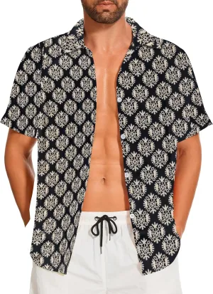 Demoking Vintage Shirts for Men Tie Dye Hippie Funny Hawaiian Shirt Button Down Shirts