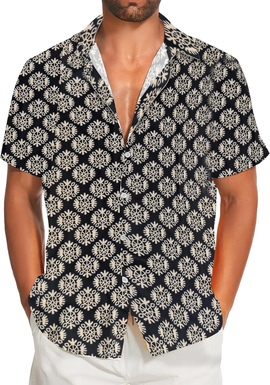 Demoking Vintage Shirts for Men Tie Dye Hippie Funny Hawaiian Shirt Button Down Shirts