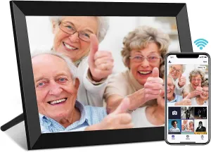 Digital Picture Frame 10.1 Inch WiFi Digital Photo Frame,1280 * 800 HD IPS Touch Screen Smart Cloud Photo Frame, to Share Photos Or Videos Remotely Via APP Email (Black) (Black)