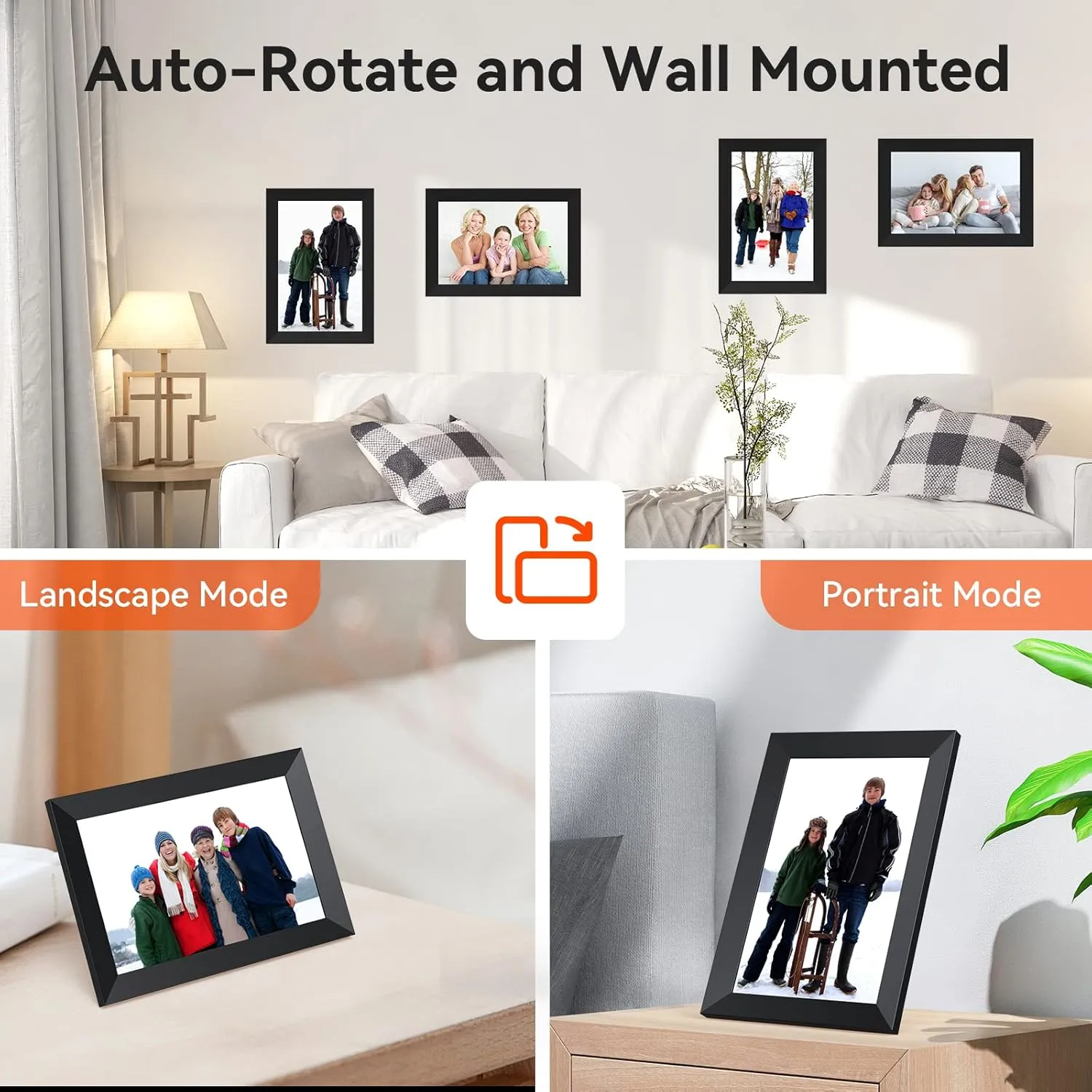 Digital Picture Frame 10.1 Inch WiFi Digital Photo Frame,1280 * 800 HD IPS Touch Screen Smart Cloud Photo Frame, to Share Photos Or Videos Remotely Via APP Email (Black) (Black)