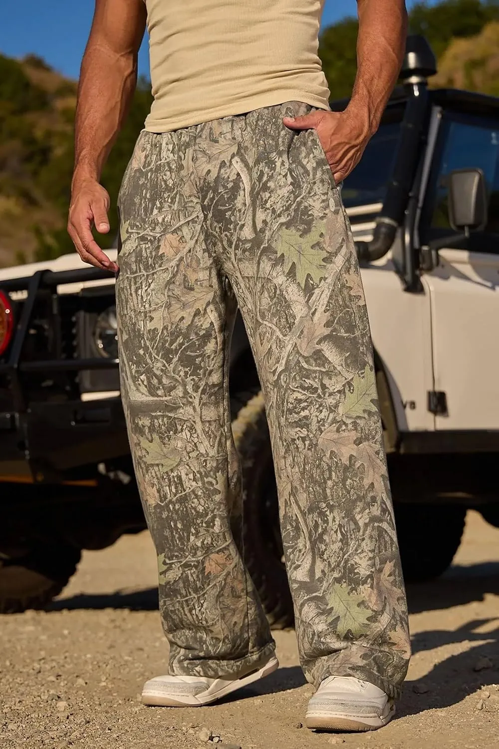 DIOTSR Mens Baggy Sweatpants Athletic Graphic Print Joggers Workout Streetwear Pants with Pockets