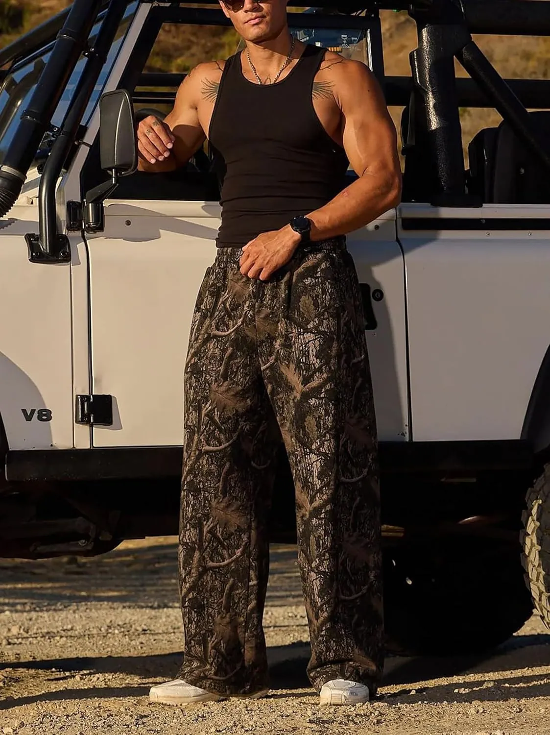 DIOTSR Mens Baggy Sweatpants Athletic Graphic Print Joggers Workout Streetwear Pants with Pockets