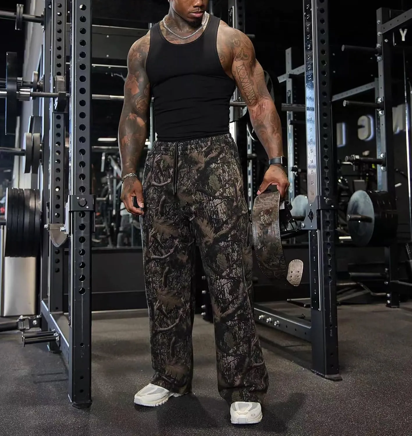 DIOTSR Mens Baggy Sweatpants Athletic Graphic Print Joggers Workout Streetwear Pants with Pockets