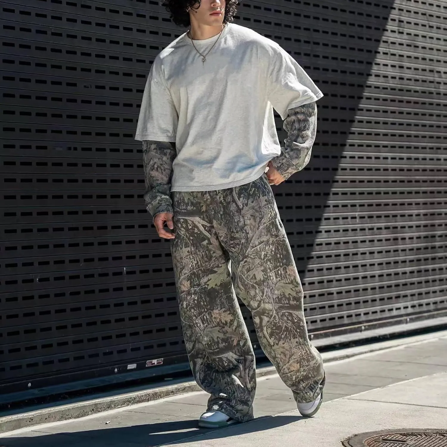 DIOTSR Mens Baggy Sweatpants Athletic Graphic Print Joggers Workout Streetwear Pants with Pockets